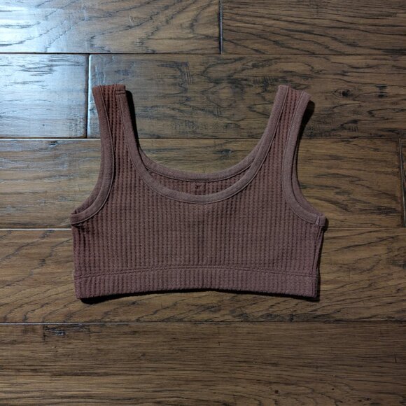 Old Navy waffle joggers and bra top lounge set PJs rust brown size XS - Picture 5 of 16